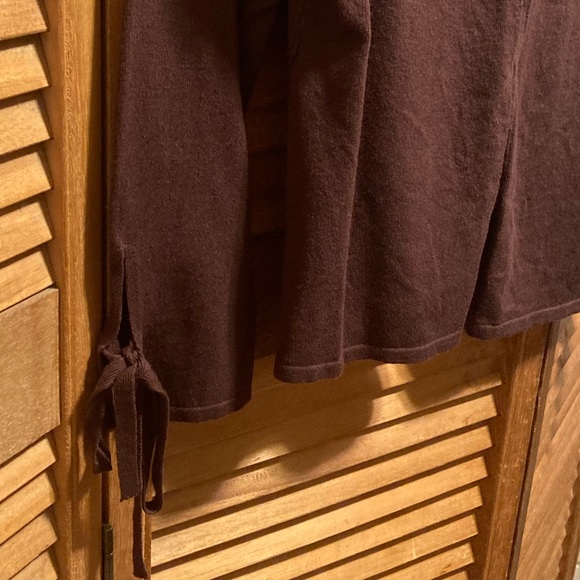 Twiga Brown V-Neck Cardigan with Ties on the Sleeves - Picture 9 of 14